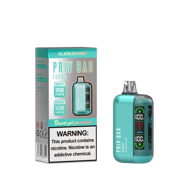 Priv Bar Turbo Disposable Vape – Alaskan Mint - Image 3