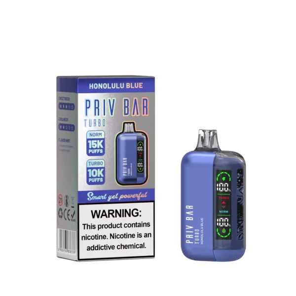 Priv Bar Turbo Disposable Vape – Honolulu Blue - Image 3