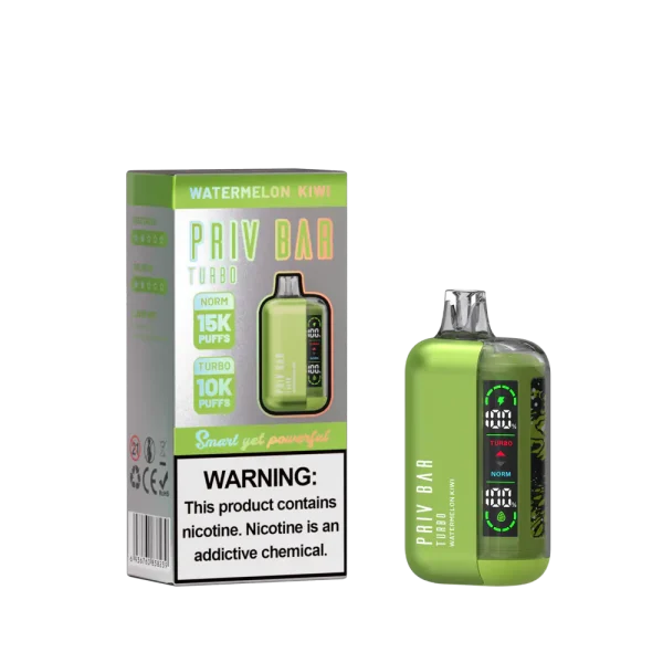 Priv Bar Turbo Disposable Vape – Watermelon Kiwi - Image 3