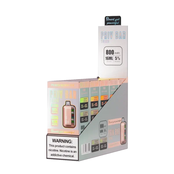 Priv Bar Turbo Disposable Vape – Peach Berry Ice - Image 2