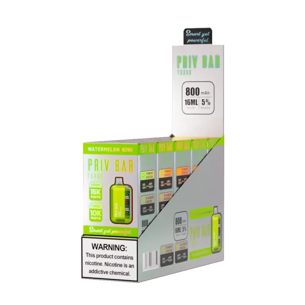 Priv Bar Turbo Disposable Vape – Watermelon Kiwi - Image 2